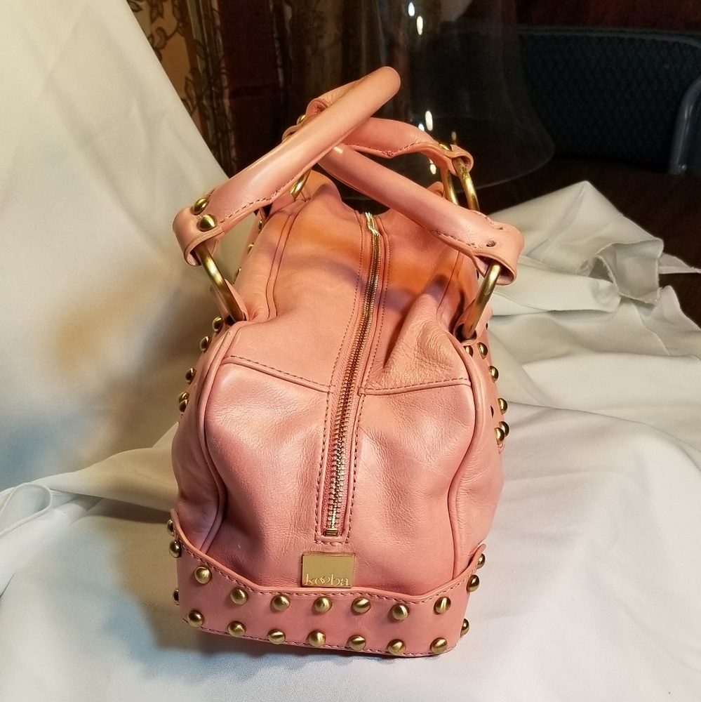Kooba pink satchel studded purse, leather